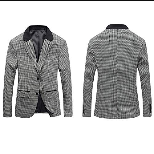GATMSTZ Men's Notch Lapel Houndstooth Suit Blazers Slim Fit Wedding Prom Jackets2