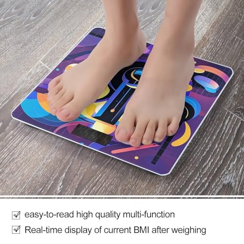 Báscula de baño digital con vidrio templado diseño música miniatura 5