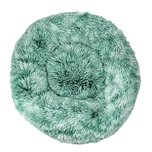 Lukery Cuccia per Cani Cuccia per Gatti, Cuscino Rotondo in Peluche Morbido Lavabile Letto Peluche Antistress Ciambella per Animali Domestici per Cani di Piccola, Media e Grande Taglia (40CM,Verde)