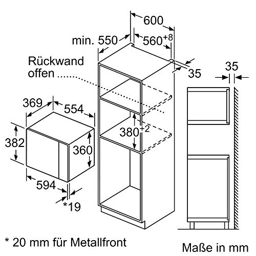 Bosch BEL554MS0 Serie 6 Inbouwmagnetron, 38 x 59 cm, 900 W, draaitafel 31,5 cm, deuraanslag links, AutoPilot 8 8 automatische programma's, reinigingsondersteuning, led-touchdisplay - Image 6