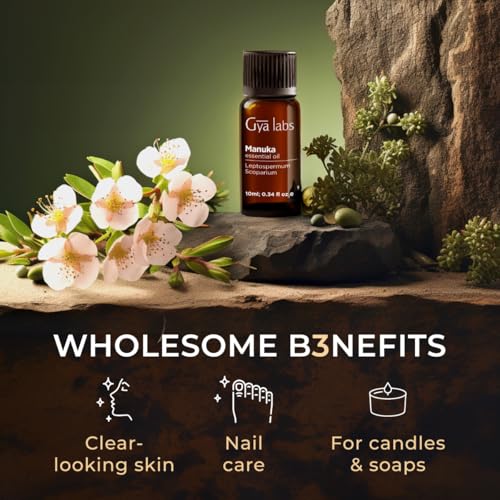 Image of 100% Pure Manuka Essential Oil - 0.34 Fl Oz - Manuka Oil for Hair, Skin, Diffuser, Aromatherapy & DIY Candle Making Scent