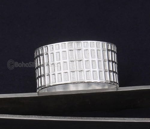 Miniatura 4 de 925 Silver Ring, Handmade Spinner Ring, Fidget Spinner Ring Women, Anxiety Band Ring, Wide Band Spinner Ring, Meditation Silver Ring, Unique Ring,