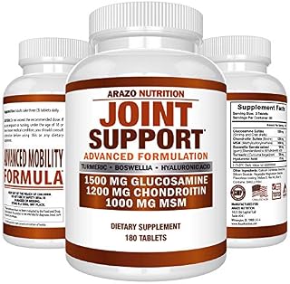 Glucosamine Chondroitin Turmeric MSM Boswellia - Joint Support Supplement for Relief 180 Tablets