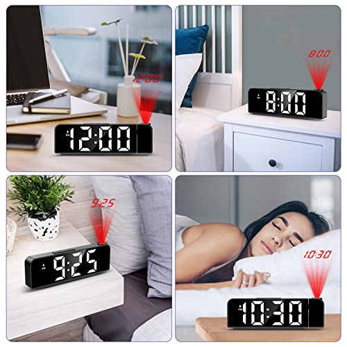 Jxtz WA113 Projection Alarm Clock, Alarm Clocks With Projection On Ceiling With 7.9 Inch Large Display, Led Digital Clock thumb #6