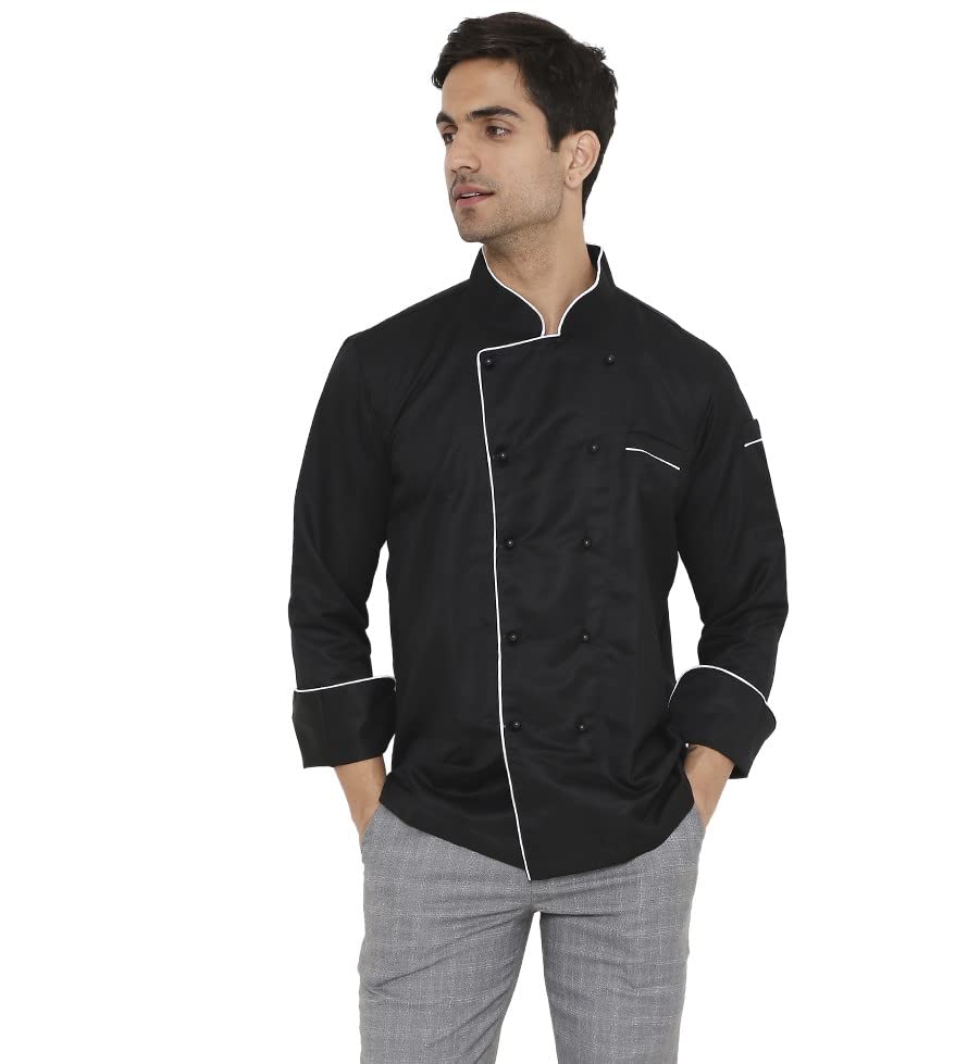 Associated Uniforms Full sleeve Chef Coat (Chef Jacket - Smart Fit) (L-40, BLACK)