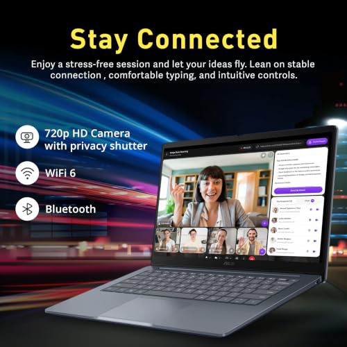 Image of ASUS CX14 14 inch FHD Chromebook Laptop, Intel Celeron N50,4GB Memory, 224GB Storage(64GB eMMC+160GB Docking Station Set), Intel UHD Graphics, 720p HD Camera, WiFi 6, Chrome OS,Dusk Gray