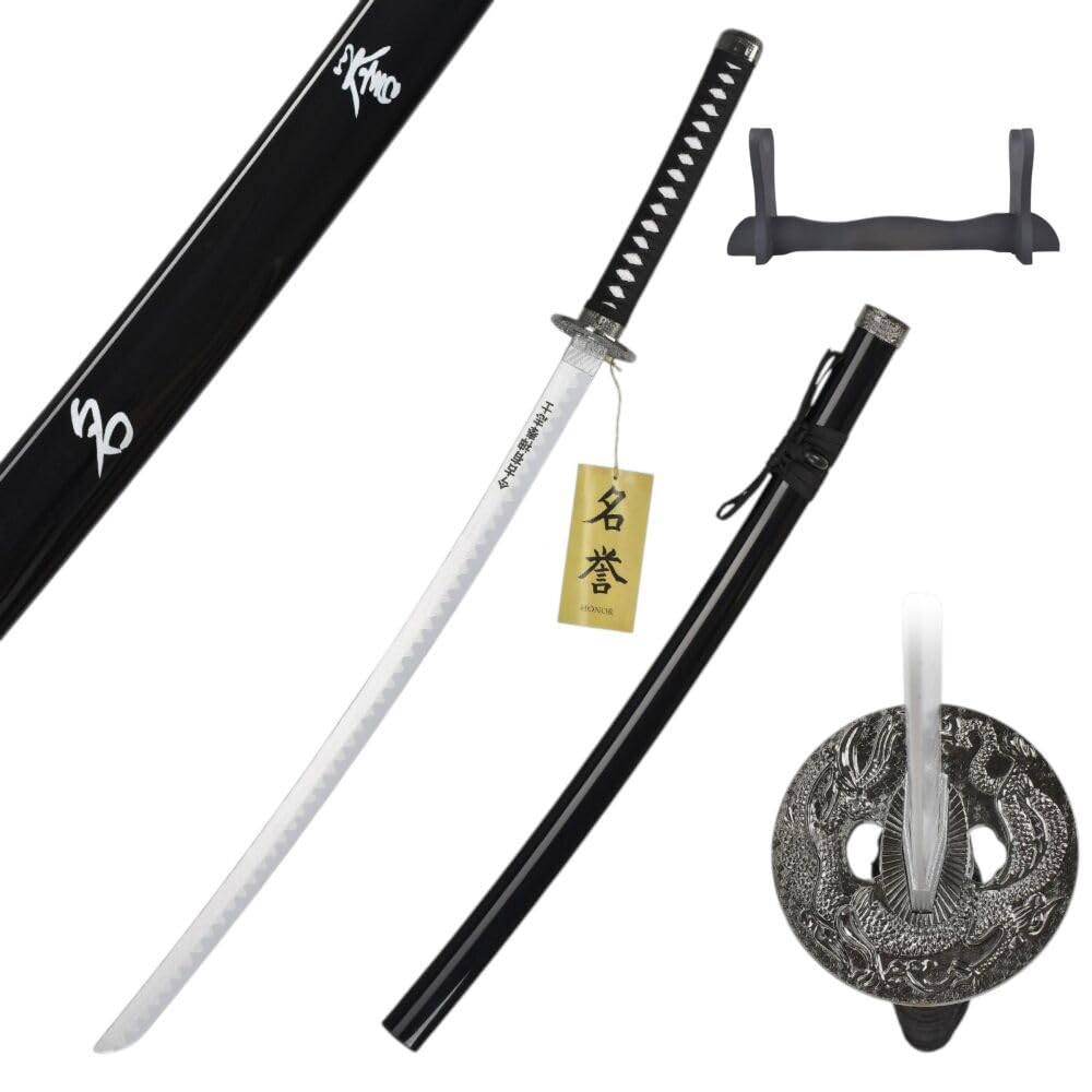 57 SPECIAL REPLICAS Katana Sword 103 cm - Decorative Bamboo Katana with Scabbard & Display Stand - Handcrafted Japanese Replica, JT10316