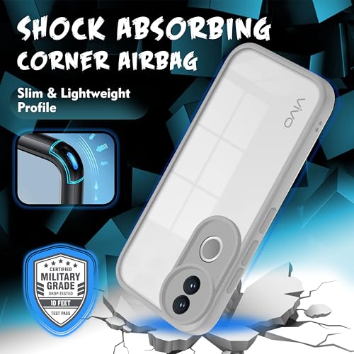 Image of V-TAN Back Cover for Vivo V50 5G Compatible Case, Transparent Clear, TPU, Camera Protective Shockproof Cover, Grey
