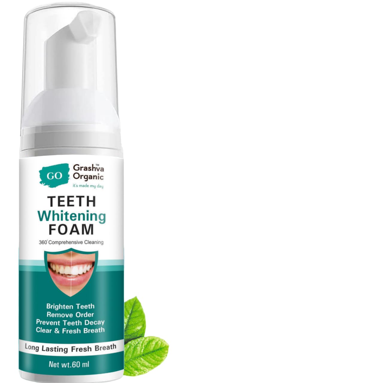 Teeth Whitening Foam 360" Comprehensive Cleaning Brighten Teeth Remove Order prevent Teeth Oecay Clear & Fresh Beath (Net wt.30ml)