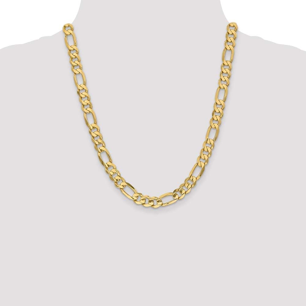 Leslie's Real 10kt Yellow Gold 8.75mm Concave Figaro Chain; 22 inch; Lobster Clasp