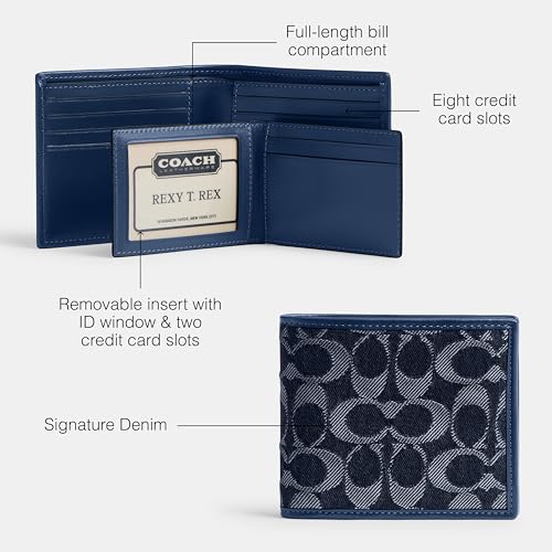 Coach Men's 3 in 1 Wallet in Signature Denim Accessory-Travel, Deep Blue3