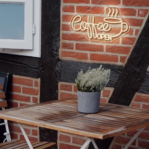 Image of Ineonlife Coffee Open Neon Sign Light Up for Wall Decor Modern Led Sign for coffee bar Small Acrylic Art Decor for cafe business restaurant club party man cave Decorations 16.53x9.84 inch USB POWER
