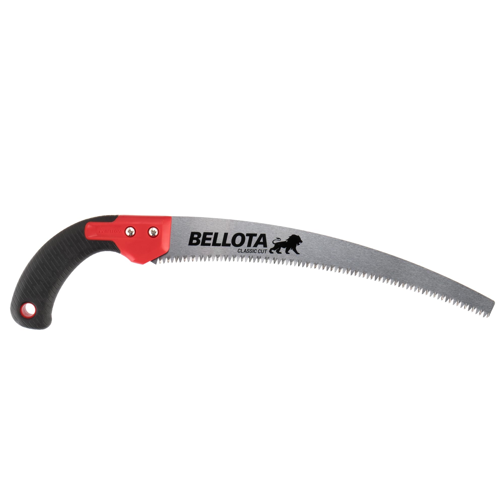 Bellota 450BIMC13 - Serrucho de poda León con hoja curva de 13", dentado japonés y mango de bimaterial curvo. Incluye funda