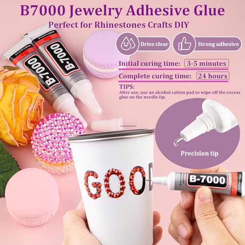 Image of 25000Pcs Resin Rhinestones for Crafting, Red 2-6mm Mixed Sizes Non Hotfix Flatback Gems with 1Pcs Glue, Bedazzling Crystal for DIY Craft Clothing Mugs Tumblers Shoes Fabric Decor Nail Art