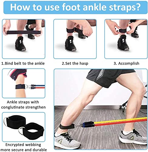 Image of Yoga Pedal Puller Resistance Band, 4 Tube Pedal Exerciser for Home Workout, Full Body Strength Training Equipment for Arms, Legs, Core and Stretching Exercise for Men & Women (Bands Set)