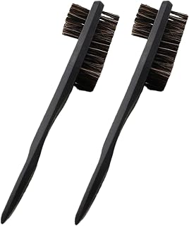 Shoe Brush for Leather - Horsehair Shoe Polish Brush 2 Pack Horse Hair Shoe Care Brushes Leather Shoe Polish Applicator Shoe Shine Brush - Double Sided