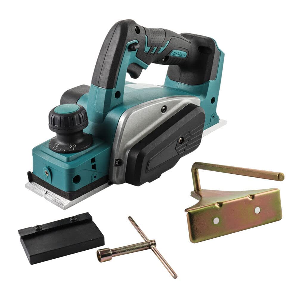 Electric Planer Cordless 18V Li-Ion Electric Planer Wood 82mm Width and 2mm Depth for Furniture DIY, Green