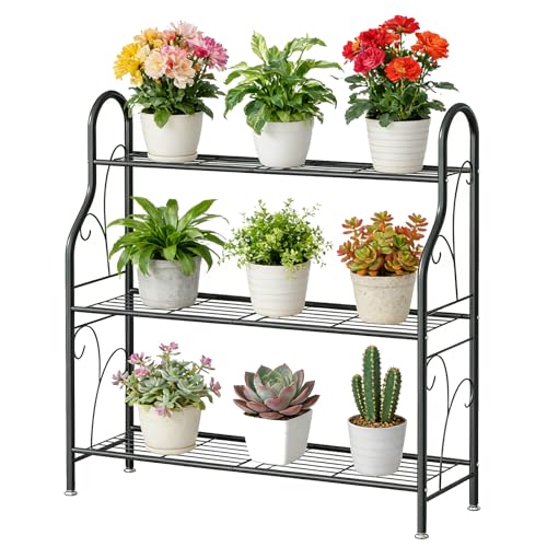 SORCEDAS Plant Stand Indoor Outdoor Plant Shelf 3 Tier...