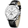 OLEVS Watch for Men Automatic Luxury Dress Mechanical Leather Strap Calendar Waterproof Moon Phase Men Wrist Watch