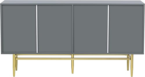 Miniatura 5 de LUMISOL Aparador con 4 puertas y gabinete de buffet moderno a base de metal para cocina, comedor, sala de estar, aparador de 60 pulgadas, armario de