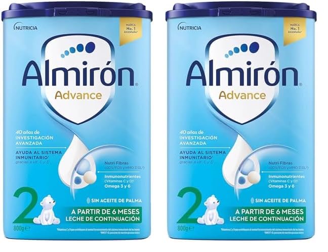 Almirón Advance 2, Leche de Continuación en Polvo para Bebé, a partir de 6 Meses, 800g (Paquete de 2)