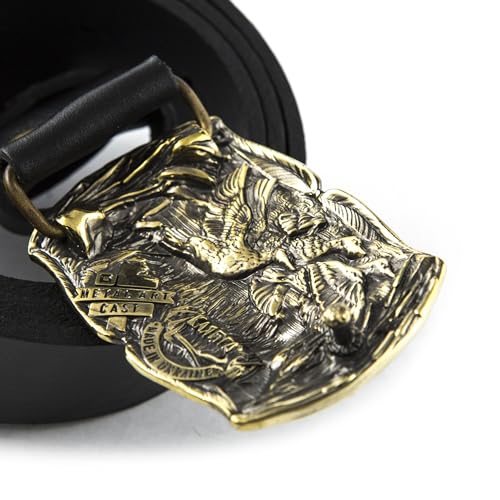 Casual leather belt with brass buckle Duck hunting, Handmade hunter trophy solid brass belt buckle duck hunting season on leather belt3