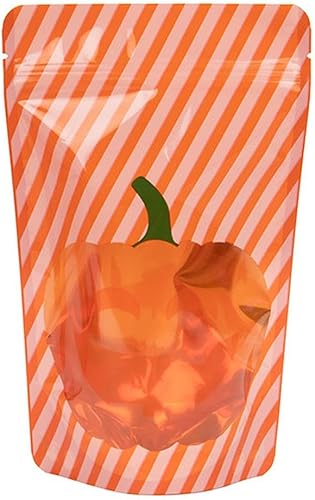 Miniatura 6 de ClearBags Bolsas de calabaza con cremallera de 5 18 x 3 18 pulgadas x 8 18 pulgadas (25 piezas)  Bolsas de regalo de dulces de Halloween, recuerdos