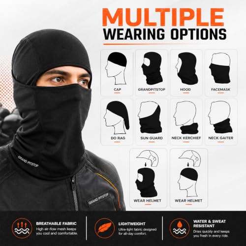 GRAND PITSTOP Helmet Mask Black Free Size - Image 7