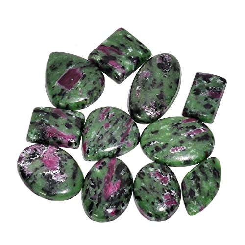 Gemkora™ 100 Carats Natural Ruby Zoisite Gemstones Wholesale Cabochons Lot, Jewelry Making Loose Gemstone, Polished Gems, Diy, Wire Wrapping, Reiki, Healing Crystals, Bulk Gemstone #TOP25