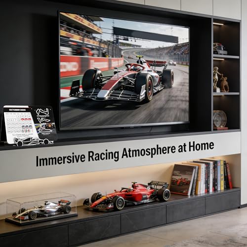 2026 F1 Racing Calendar, 7.1 x 5.5 In Race Event Desk Calendar with Full Schedule, Racing Post Calendars with Stand 2026, Motorsport Racing Calendar Planner for Motorsport Fans, Desktop Decor