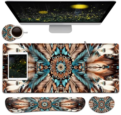 Grand tapis de souris anti-douleur avec repose-poignet clavier ergonomique XL
