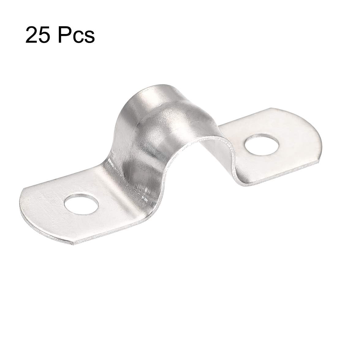 TA-VIGOR 25Pcs Rigid Pipe Straps, 10mm 2 Holes Stainless Steel Tension Tube Clip Clamp - Image 3