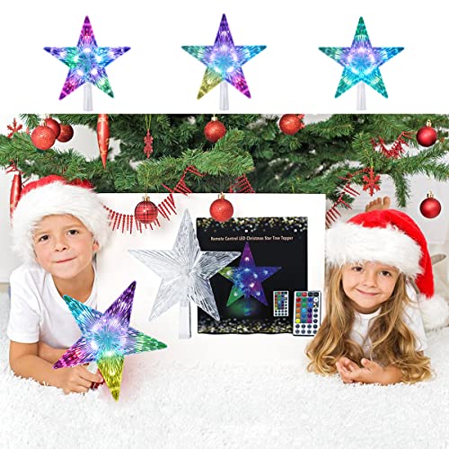 Kbg Christmas Star Tree Topper Lights 9 Inch With Versatile Remote Controller Treetop Christmas Decoration Light Bethlehem Star 3Aa Battery Powered (Led Color-Changing) #TOP2