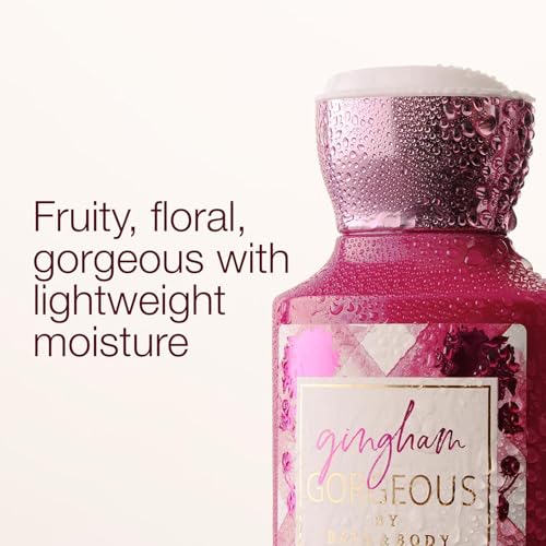 Bath & Body Works Gingham Gorgeous Body Lotion, Lightweight Daily Moisturizer with Shea Butter & Coconut Oil – Pink Strawberries, Peony Blooms, and Peach Nectar Scent, 8 fl oz - 2 Pack