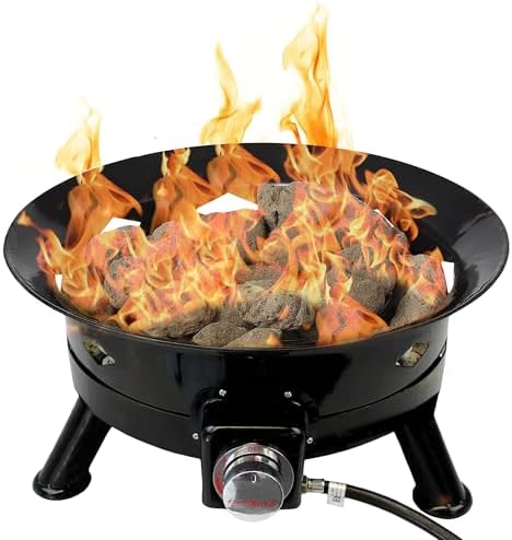 Flame King Smokeless Propane Fire Pit, 24-inch Portable Firebowl,...