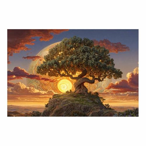 Arbre de vie impression sur toile verte pour déco de salle de bain