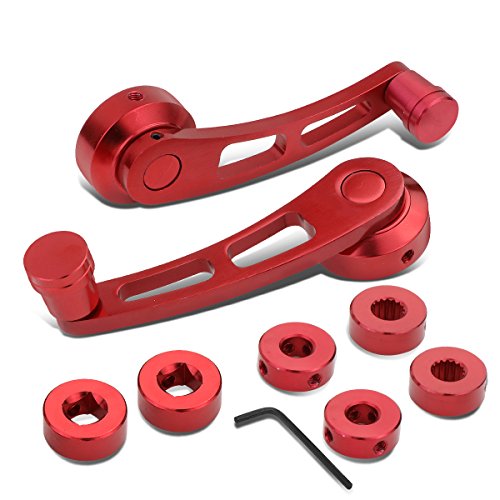 Universal Car Manual Window Crank Lever Handles Fits 3/8 Inches Round 3/8 Inches Square 7/17 Inches-16 Spline (Red) #TOP23