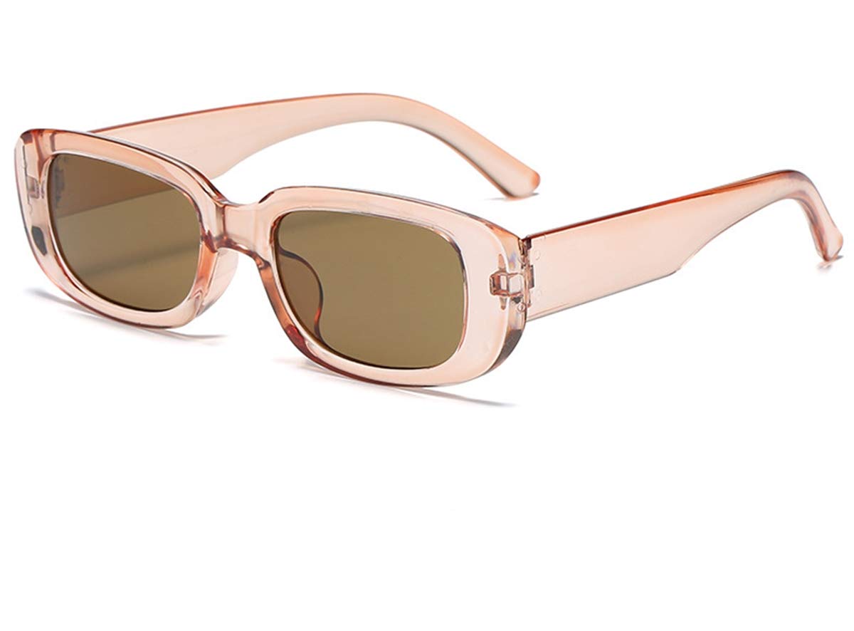 IKUVNA Rectangle Sunglasses for Women Black 90s Retro Sunglasses Fashion Y2K Square Sunglasses