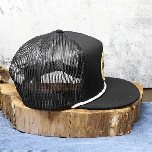 Image of WHISKEY BENT HAT CO. Black Label Adjustable Snapback Hats with Rope