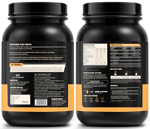 Image of MyFitFuel MFF Whey Protein 90 Isolate | 1 Kg, 30 Servings (Vanilla Creme) | Pure 100% Whey Isolate Protein