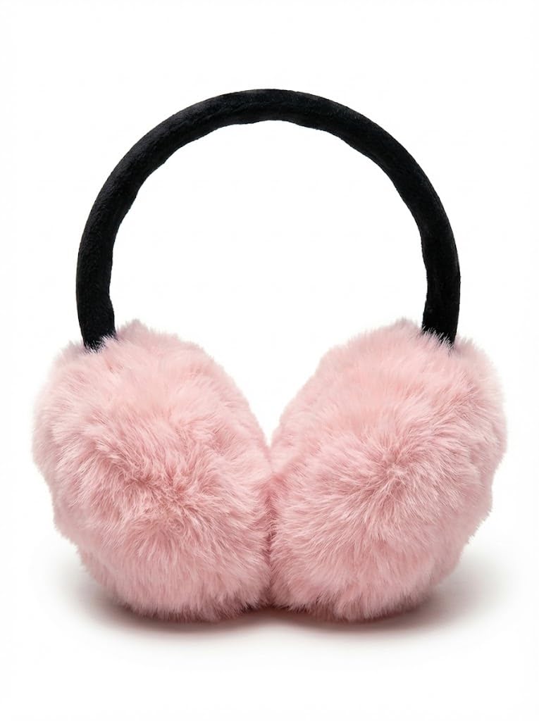 Winter Earmuffs for Women's & Girl's Winter Ear muffs Large Over Ear Foldable EarMuff (Pink)-image-28