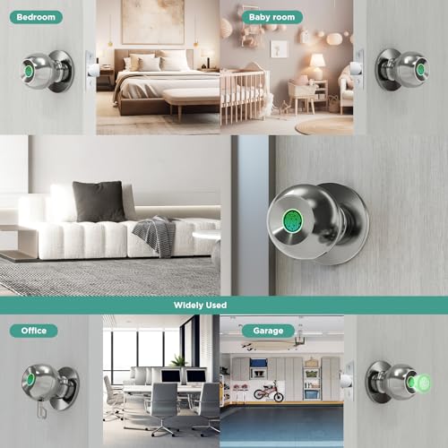 Dinstech K10 Fingerprint Door Lock, Rechargeable Smart Door Knob thumb #5