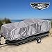 Pyle Universal Boat Adjustable Storage Cover - 17'-20'L to 96” Pontoon Boats Protection Custom Heavy Duty Waterproof Polyester Fabric, Snap Strap, Elastic Cord, Bag