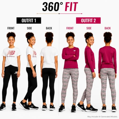 Image of New Balance Girls 4 Piece Short Sleeve, Long Sleeve Shirts & Leggings Set