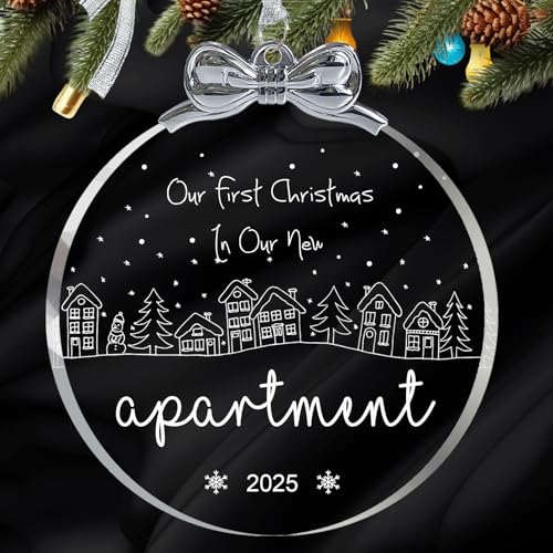 First Apartment Ornament 2025, Our First Christmas in Our New Apartment Gifts Ideas, New House Apartment D&eacute;cor with Glow in The Dark Printing