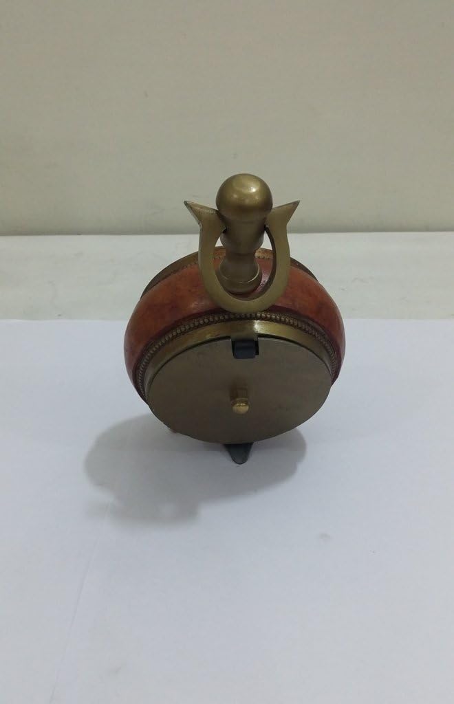 THOR INSTRUMENTS Nautical Maritime ~ Brass Clock with RED Leather Desktop ~ Small Table Clock ~ Working Rustic Vintage Home Decor Gifts