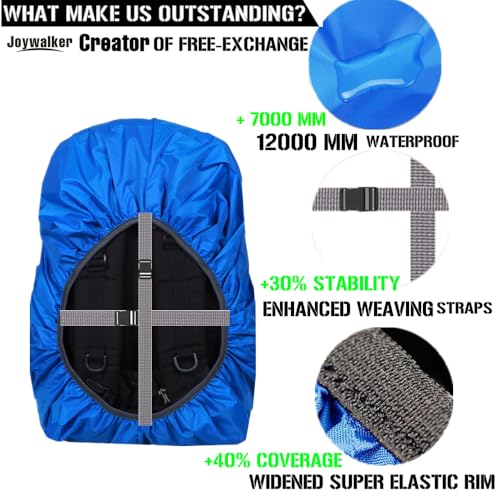 Image of Joy Walker Backpack Rain Cover Waterproof Breathable Suitable for (15-25L, 30-40L, 40-55L, 55-70L, 70-90L) Backpack Hiking /Camping /Traveling (Blue,S)