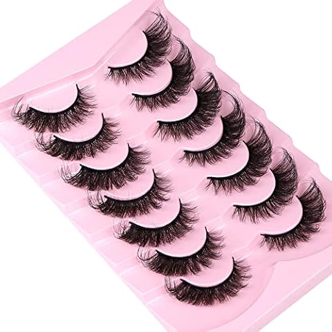Ruairie Eyelashes Fox Eye Lashes Fluffy Dramatic False Eyelashes 20MM Long Thick Full Cat Eye Lashes Pack 8D Natural Wispy Faux Mink Lashes Strip 7 Pairs Cover