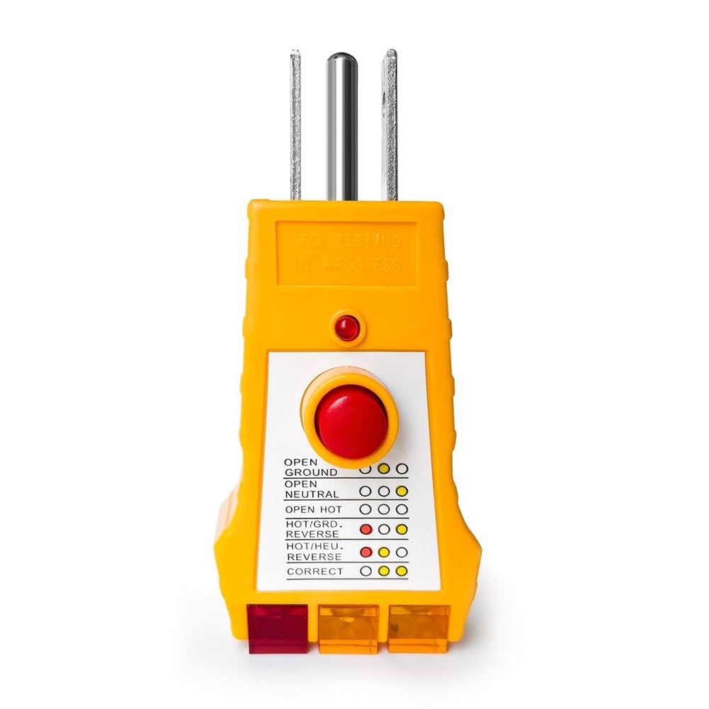 Geuxe Outlet Tester for Grounding Products, Outlet Tester with GFCI, Electrical Receptacle Tester, Plug Tester,USplug