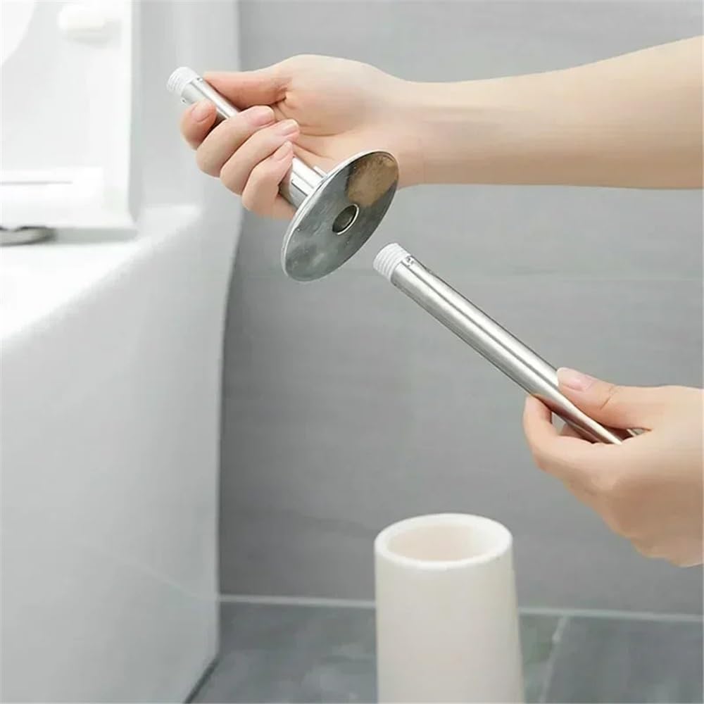 Escobillero y Portaescobillas Cepillo de baño pie con Soporte for Cepillo Inodoro Limpieza Profunda(Grey)
